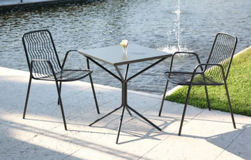 QUID - Square galvanized steel garden table by RD Italia - view 3